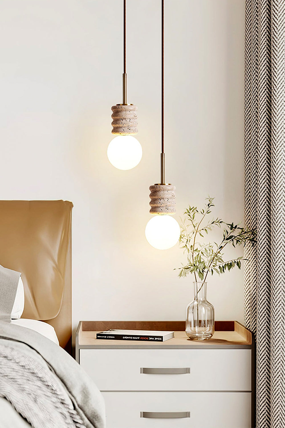 Alvia Travertine Pendant Lamp - view 4 | vexalamps