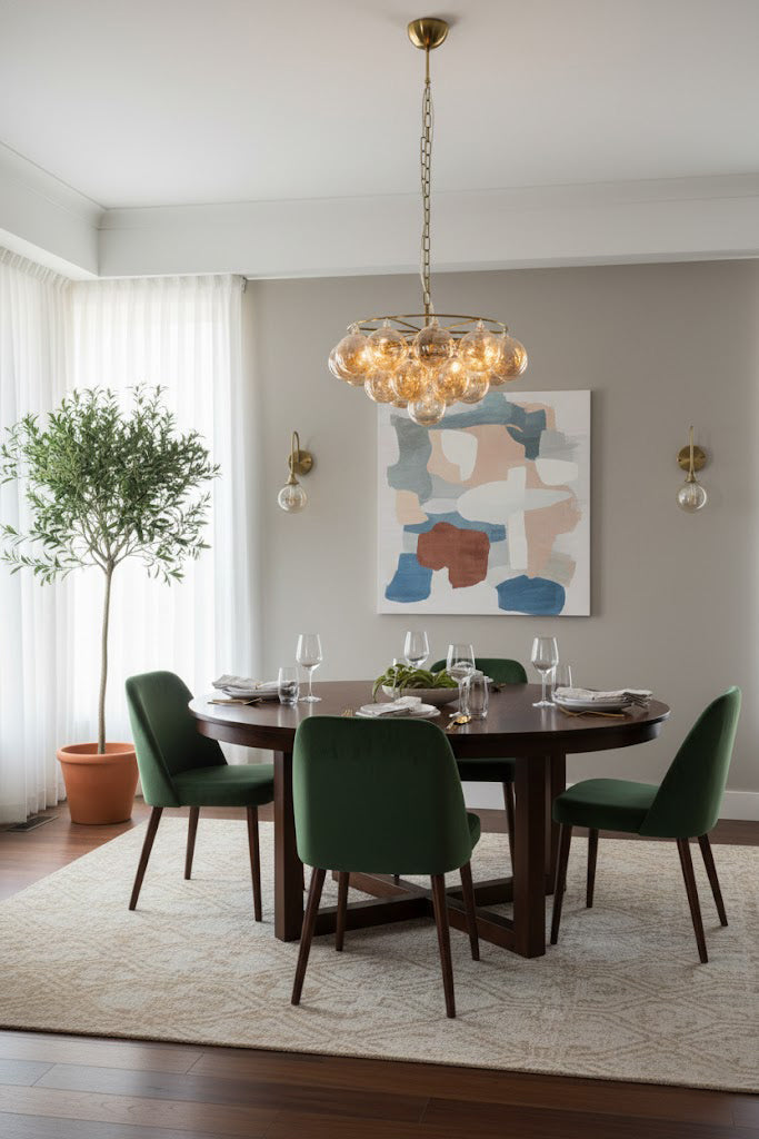 Amber Bubble Glass Chandelier - view 3 | vexalamps