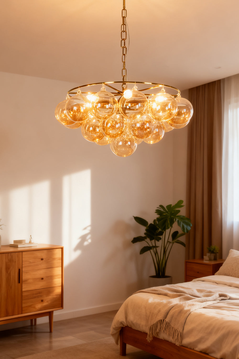 Amber Bubble Glass Chandelier - view 4 | vexalamps