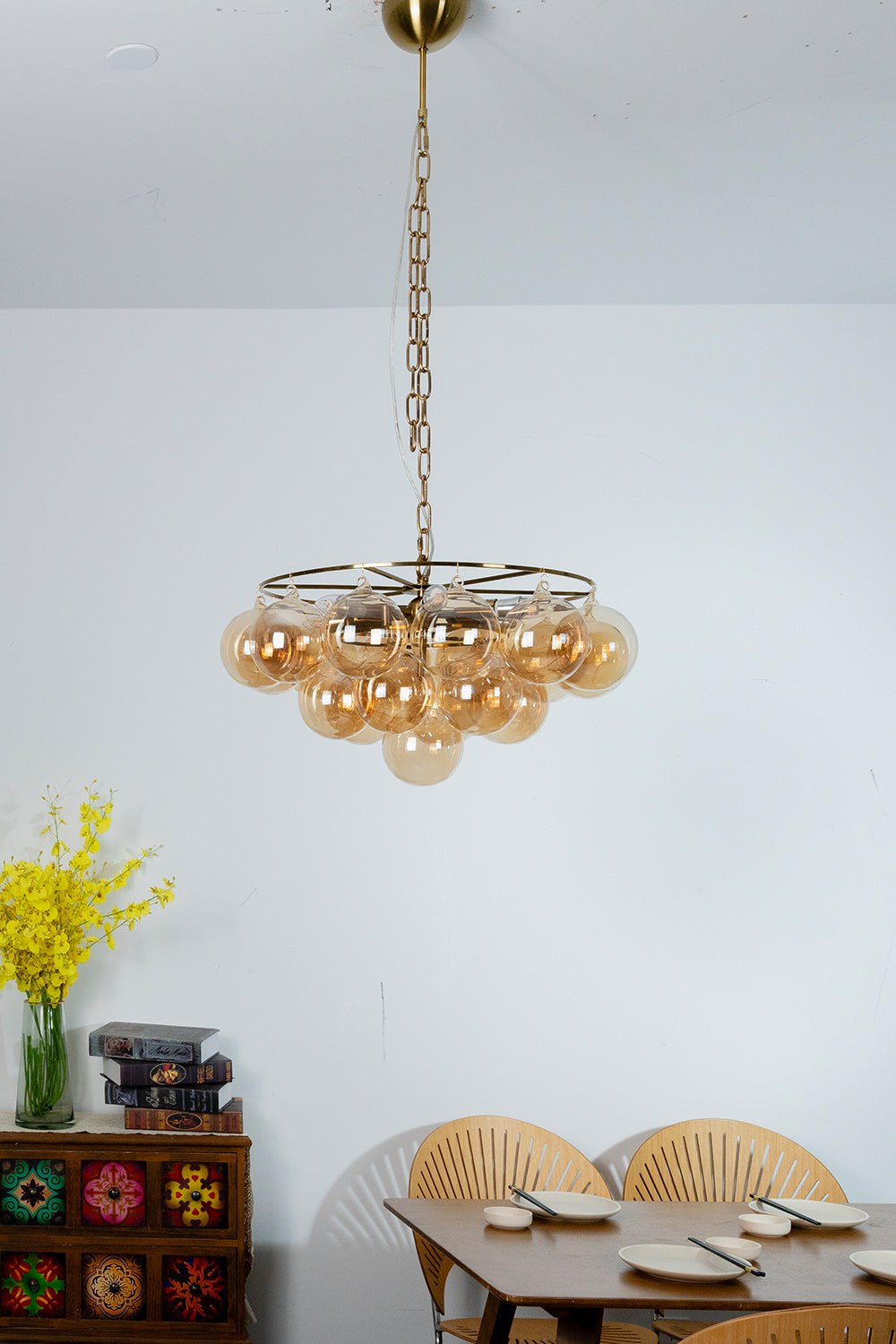 Amber Bubble Glass Chandelier - view 12 | vexalamps