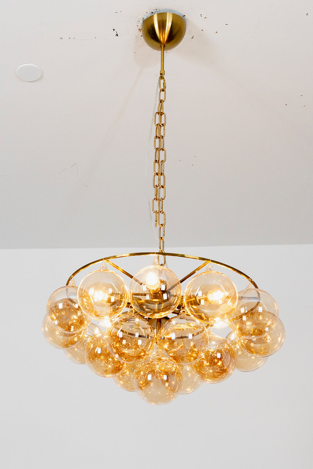 Amber Bubble Glass Chandelier - view 10 | vexalamps