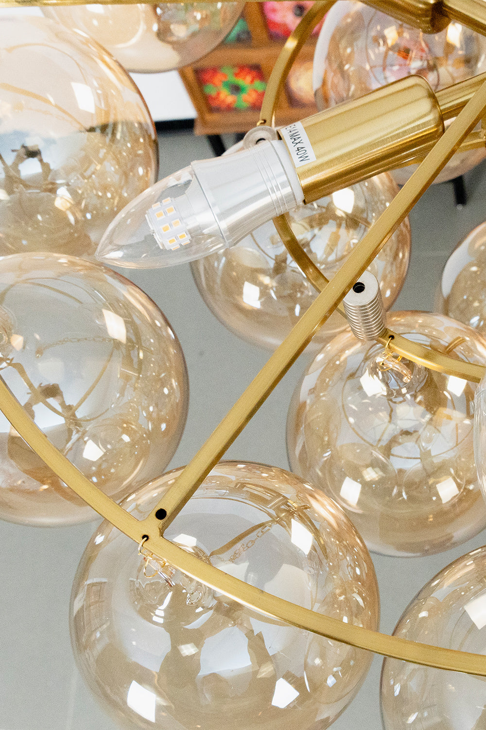 Amber Bubble Glass Chandelier - view 16 | vexalamps