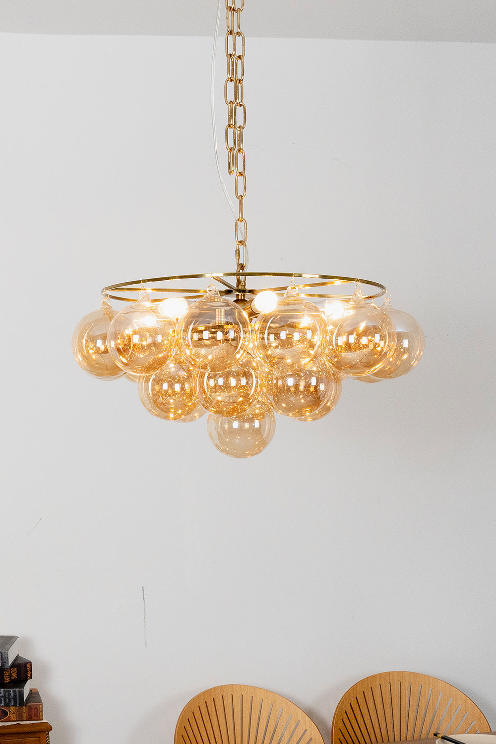 Amber Bubble Glass Chandelier - view 14 | vexalamps