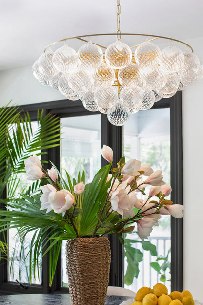 Amber Bubble Glass Chandelier - view 11 | vexalamps