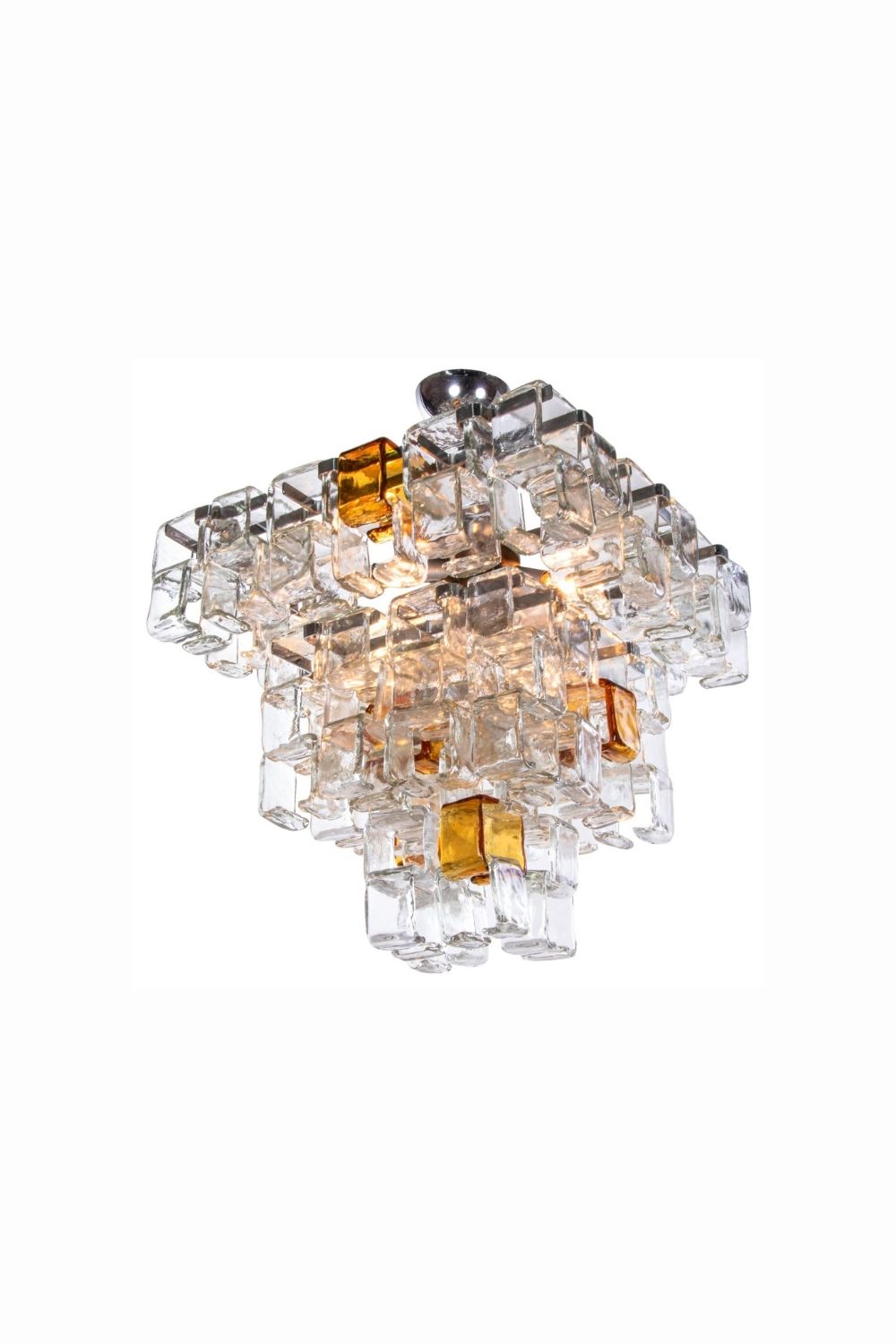 Amber & Clear Art Chandelier | vexalamps
