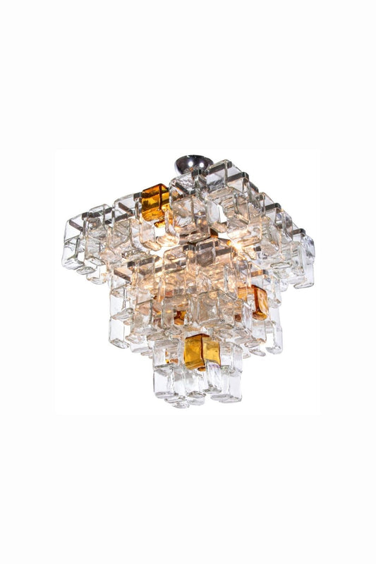 Amber & Clear Art Chandelier | vexalamps