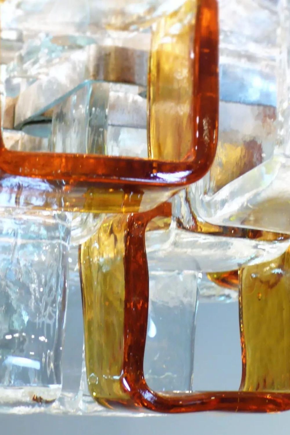 Amber & Clear Art Chandelier - view 20 | vexalamps