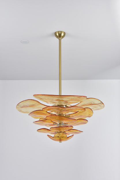 Amber Glass Chandelier - view 4 | vexalamps
