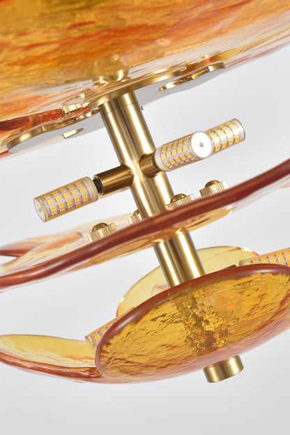 Amber Glass Chandelier - view 11 | vexalamps