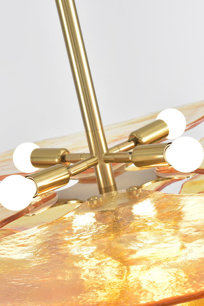 Amber Glass Chandelier - view 10 | vexalamps