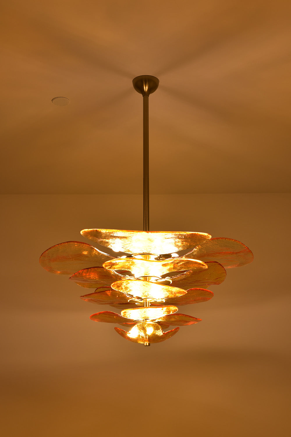 Amber Glass Chandelier - view 6 | vexalamps