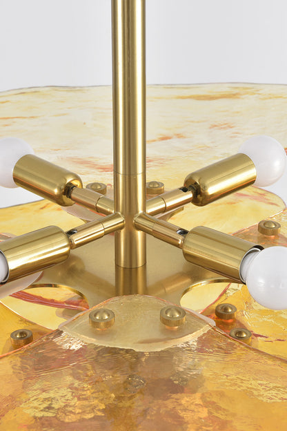 Amber Glass Chandelier - view 9 | vexalamps