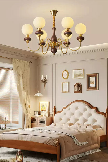 American Retro Glass Ball Chandelier - view 8 | vexalamps