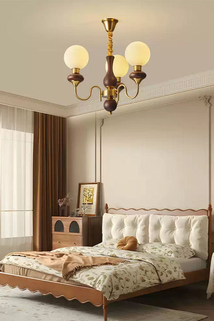 American Retro Glass Ball Chandelier - view 4 | vexalamps