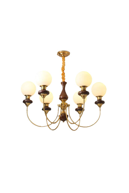 American Retro Glass Ball Chandelier - view 2 | vexalamps