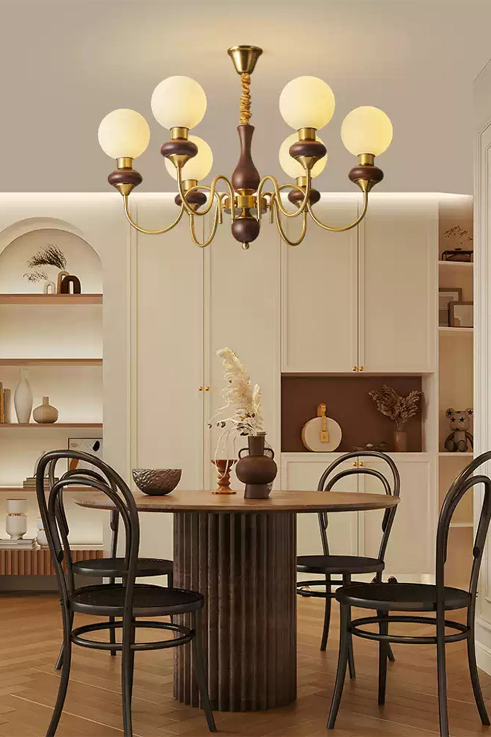 American Retro Glass Ball Chandelier - view 6 | vexalamps