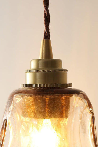 Antique Brown Glass Pendant Light - view 11 | vexalamps