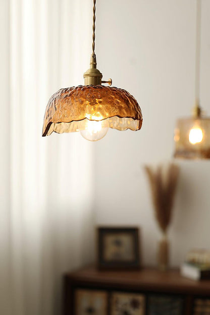 Antique Brown Glass Pendant Light - view 6 | vexalamps