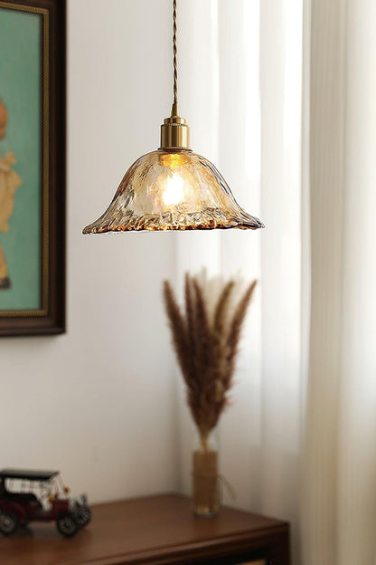 Antique Brown Glass Pendant Light - view 3 | vexalamps