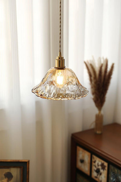 Antique Brown Glass Pendant Light - view 4 | vexalamps