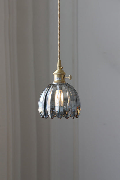 Antique Petal Shape Glass Pendant - view 8 | vexalamps