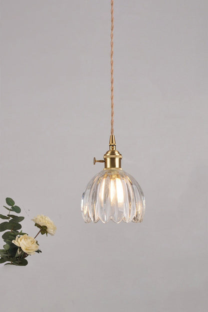 Antique Petal Shape Glass Pendant - view 4 | vexalamps