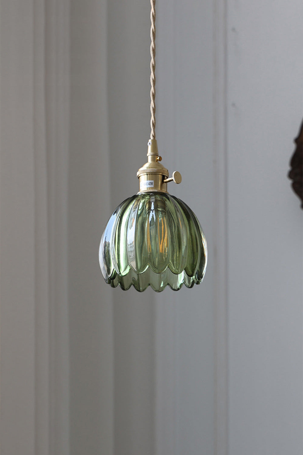 Antique Petal Shape Glass Pendant - view 6 | vexalamps