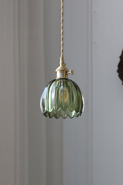 Antique Petal Shape Glass Pendant - view 6 | vexalamps