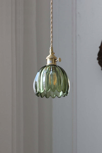 Antique Petal Shape Glass Pendant - view 5 | vexalamps