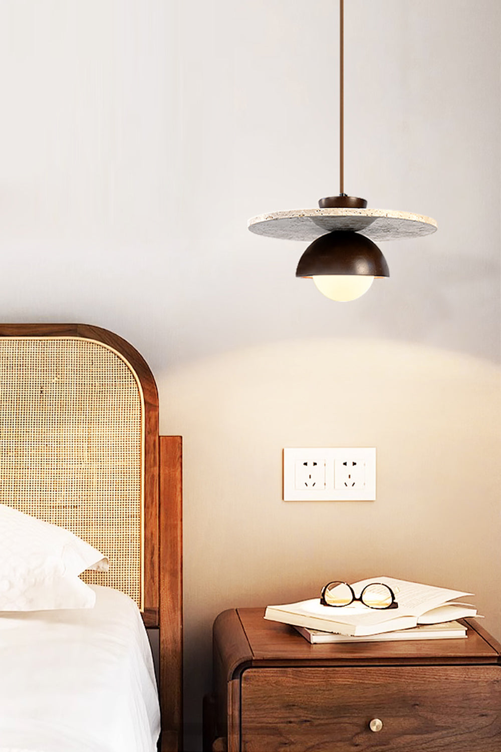 Arlo Travertine Pendant Light - view 6 | vexalamps