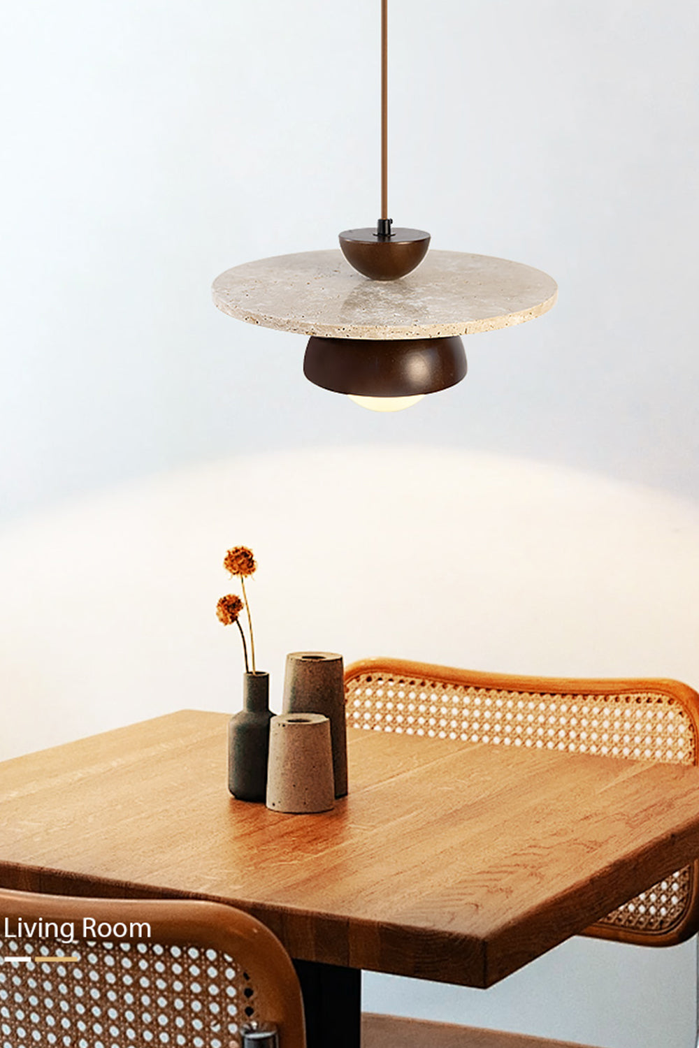 Arlo Travertine Pendant Light - view 7 | vexalamps