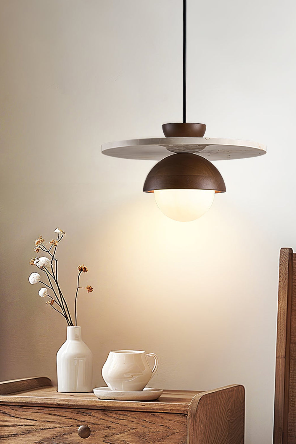 Arlo Travertine Pendant Light - view 3 | vexalamps