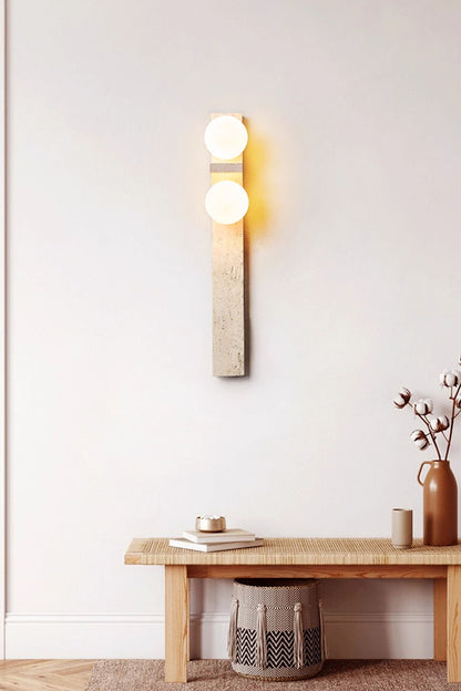 Asymmetrical Travertine Wall Sconce - view 16 | vexalamps