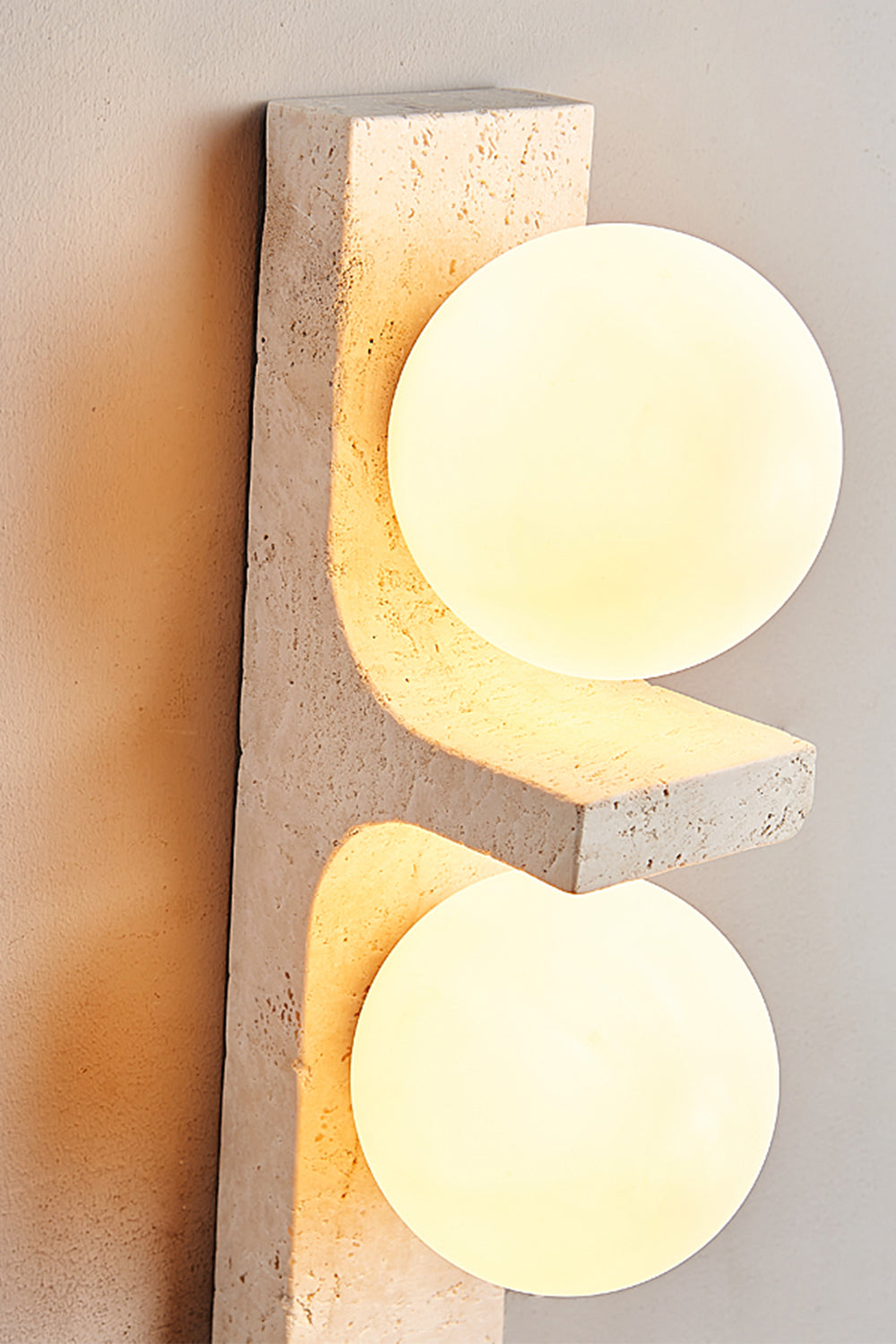 Asymmetrical Travertine Wall Sconce - view 29 | vexalamps