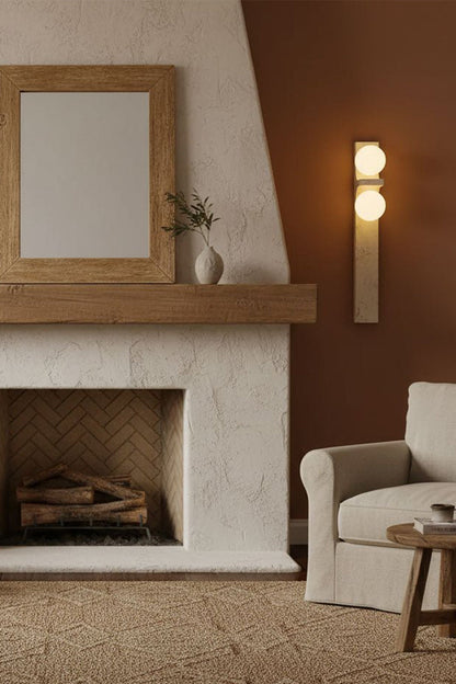 Asymmetrical Travertine Wall Sconce - view 8 | vexalamps