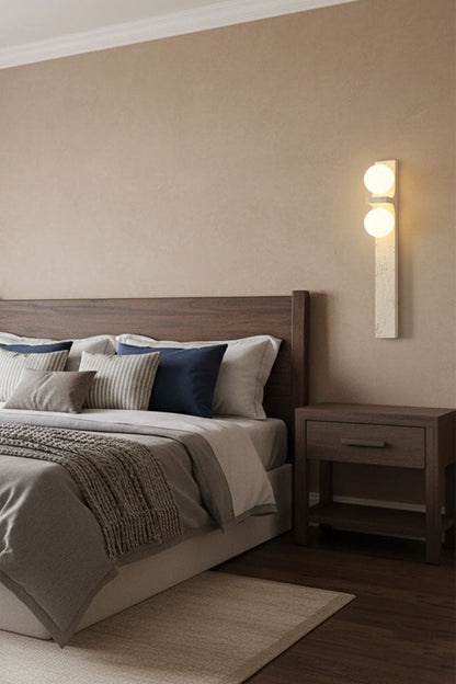 Asymmetrical Travertine Wall Sconce - view 11 | vexalamps