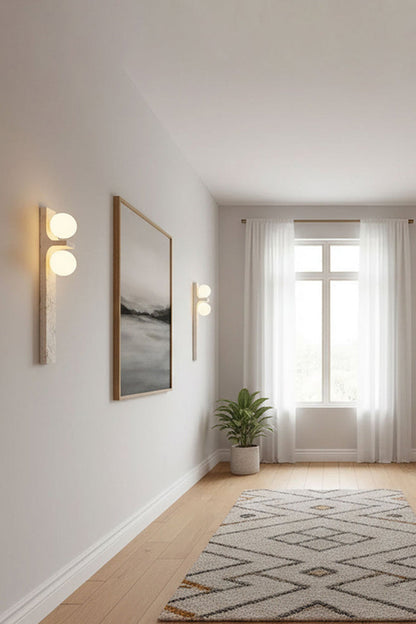 Asymmetrical Travertine Wall Sconce - view 19 | vexalamps