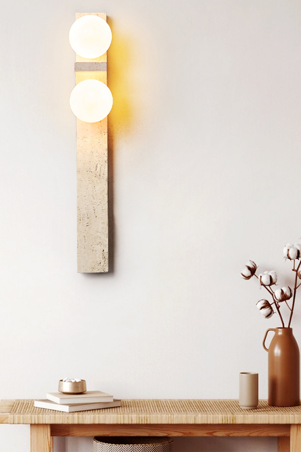 Asymmetrical Travertine Wall Sconce - view 27 | vexalamps