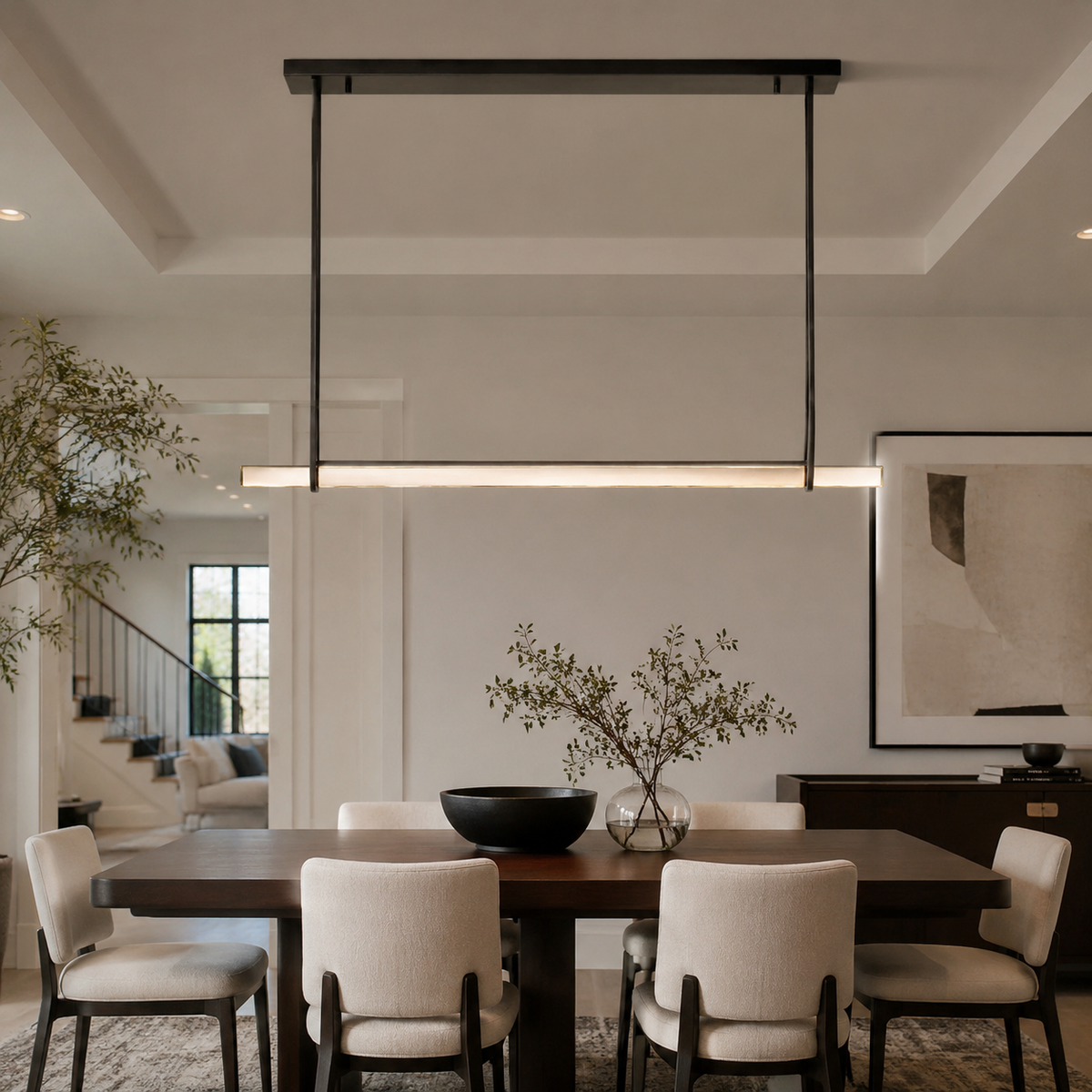 Audocon Crystal Single Bar Linear Chandelier