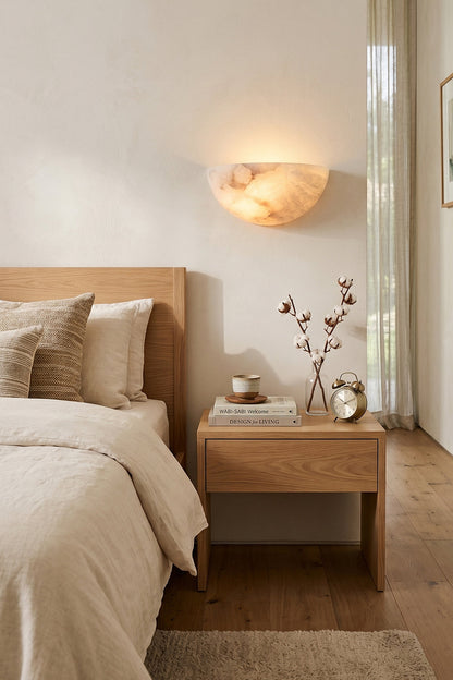 Genuine Alabaster Construction for Bedroom | Samu  Lamp
