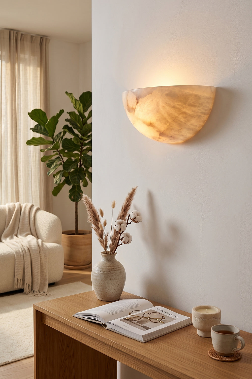 Genuine Alabaster Construction for Living room | Samu  Lamp
