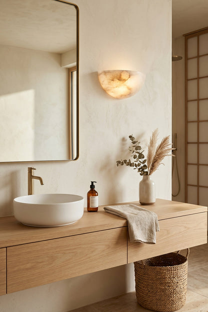 Genuine Alabaster Construction for Toilet | Samu  Lamp
