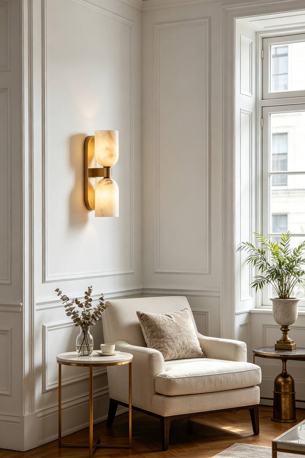 Aurelian Alabaster Wall Light for Living room | vexa lamps