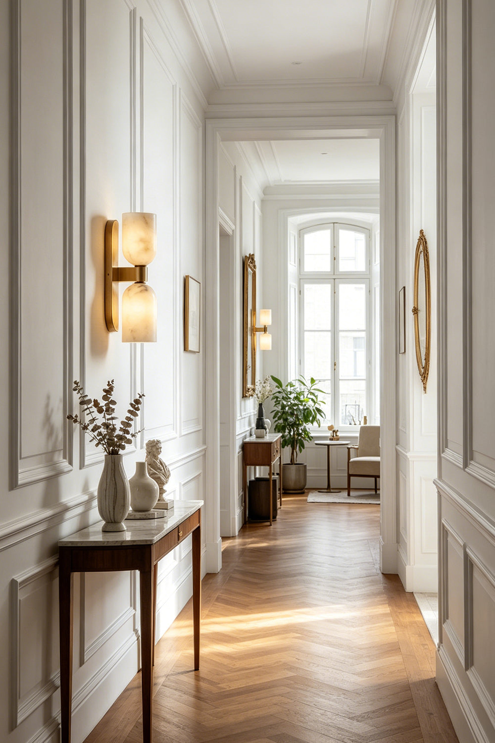 Aurelian Alabaster Wall Light for Hallway | vexa lamps