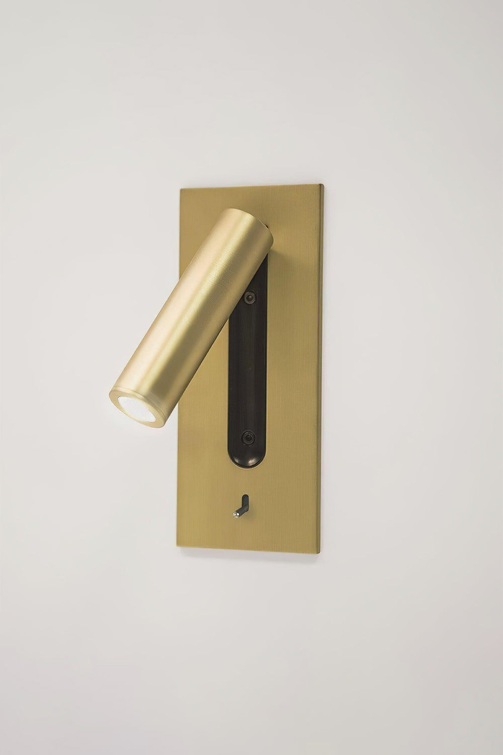Axial Pivot Folding LED Wall Lamp in sleek gold finish, designed for modern bedside illumination.