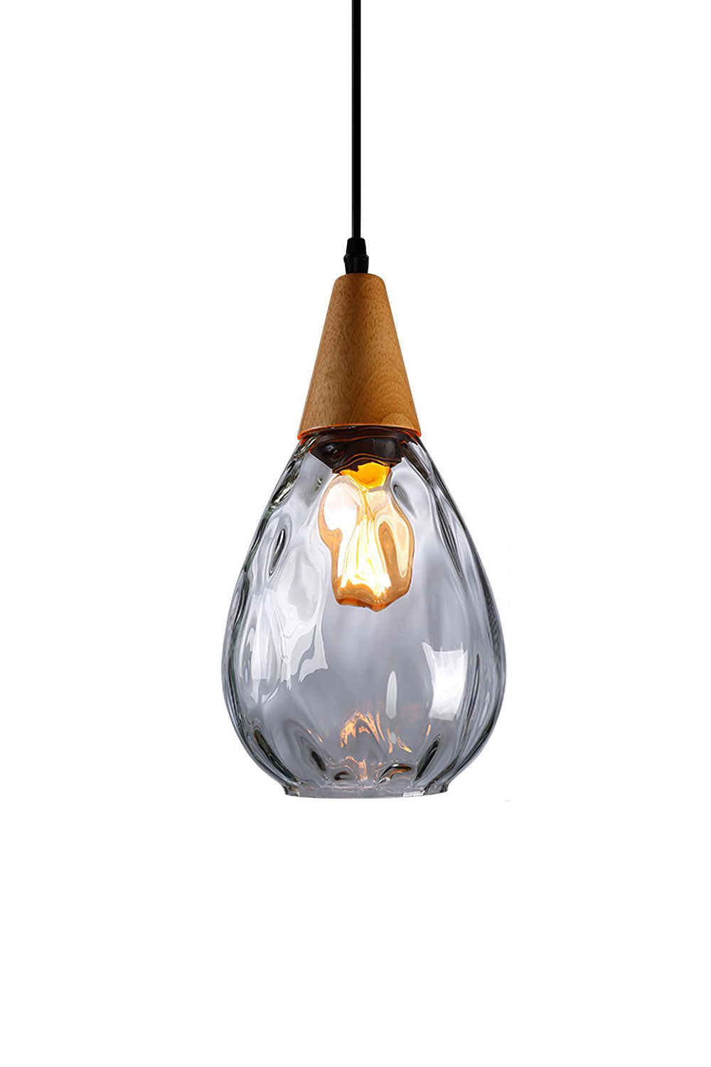 Besnier Rippled Glass Pendant Light - view 15 | vexalamps