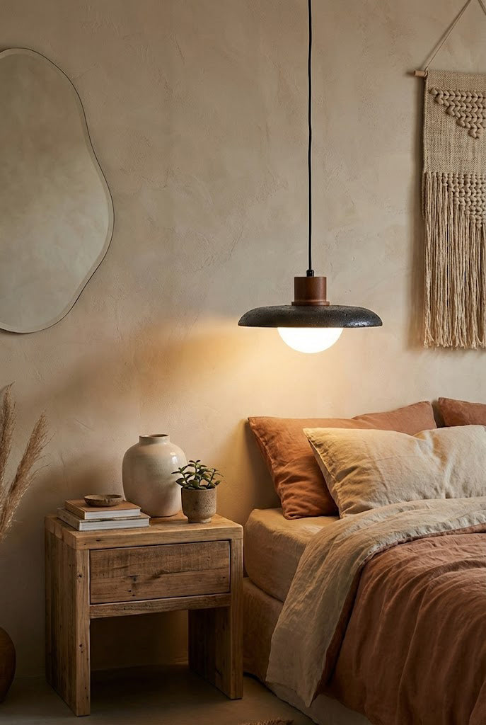 Black Travertine Dome Pendant Light - view 5 | vexalamps