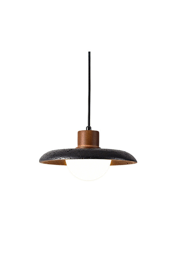 Black Travertine Dome Pendant Light | vexalamps