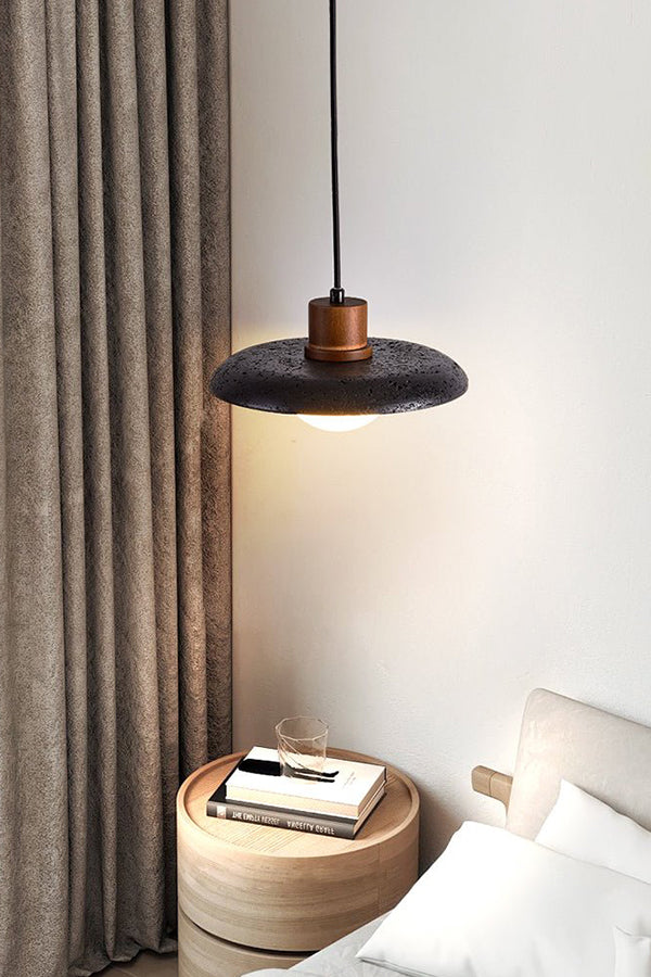 Black Travertine Dome Pendant Light - view 13 | vexalamps