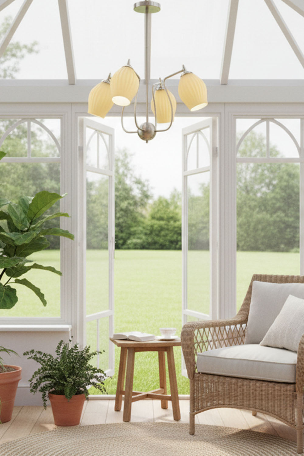 Blooming Petal  Glass Chandelier - view 3 | vexalamps
